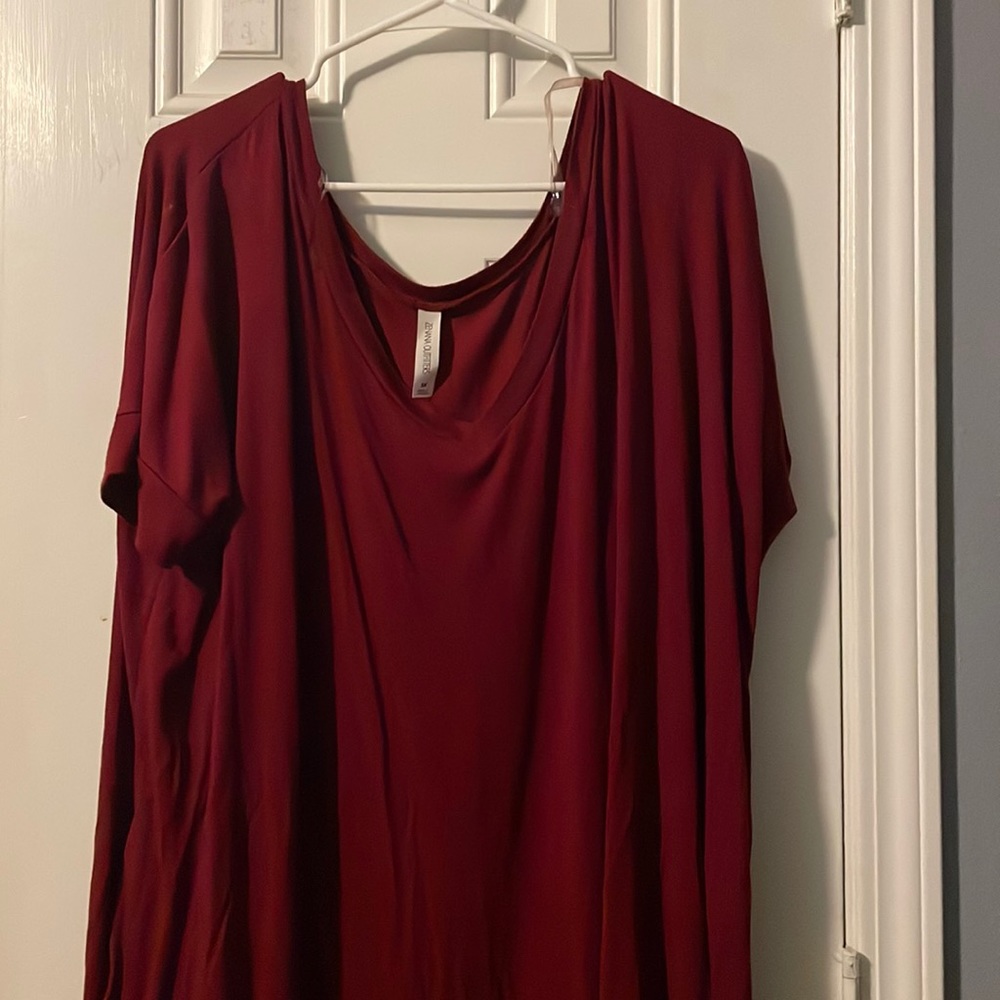 Cute dark red tshirt dress